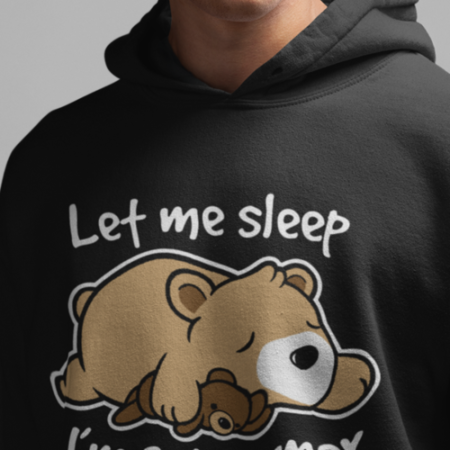 Mens Let Me Sleep Black Hoodie