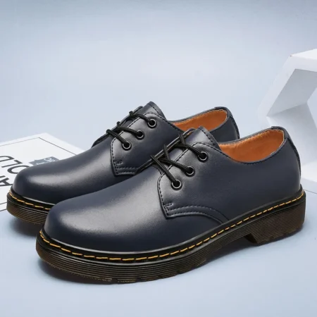 Men's British Style Luxury Outdoor Brand Thick Bottom Oxford Blue Shoes