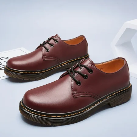 Men's British Style Luxury Outdoor Brand Thick Bottom Oxford Red Shoes