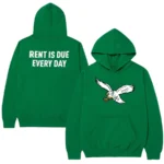 Men’s Comfortable High Quality Eagles Logo Printed Green Hoodie