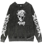 Men’s Comfortable Skull Feed Printed Black Hoodie