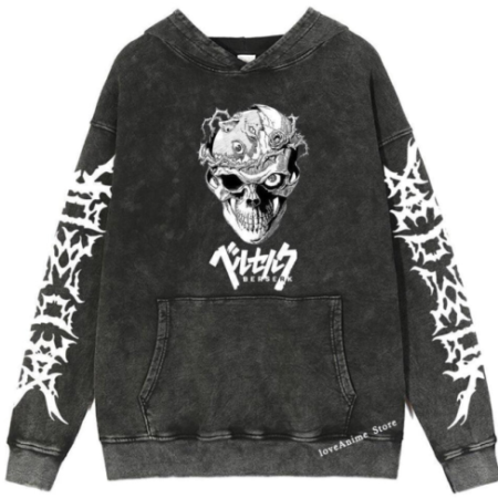 Men’s Comfortable Skull Feed Printed Black Hoodie