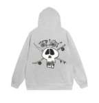 Men’s Cross-Border Printed Zipper premium Grey Hoodie