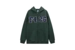 Men’s High Quality Street Zipper Green Color Hoodie