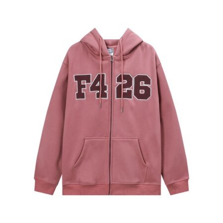 Men’s High Quality Street Zipper Red Color Hoodie