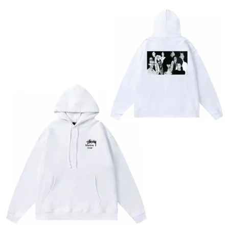 Men’s Premium Trendy Printed Logo White Hoodie