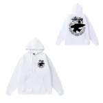 Men’s Premium White Hoodie with Printed Logo