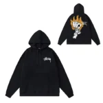 Men’s Trendy Printed Logo Black Hoodie