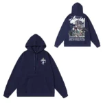 Men’s Trendy Printed Logo Comfortable Navy Blue Hoodie