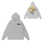 Men’s Trendy Printed Logo Grey Hoodie