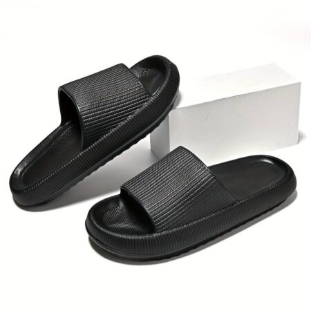 Men's Women Summer Indoor Home Cross-Border Bathroom Bath Home EVA Men's Flip-Flops Black Color