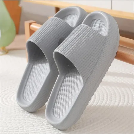 Men's Women Summer Indoor Home Cross-Border Bathroom Bath Home EVA Men's Flip-Flops Grey Color