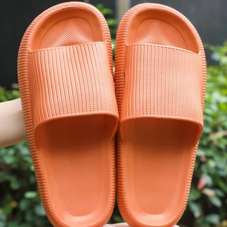 Men's Women Summer Indoor Home Cross-Border Bathroom Bath Home EVA Men's Flip-Flops Orange Color