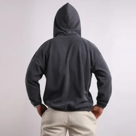 Men's Zipper Casual Grey Hoodie for Outdoor Adventures