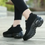 New Black Color Air Cushion Women’s Shoes Thick Soles Shaking