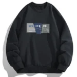 New Crew-Neck Black Sweatshirt Men’s Autumn and Winter Long Sleeve