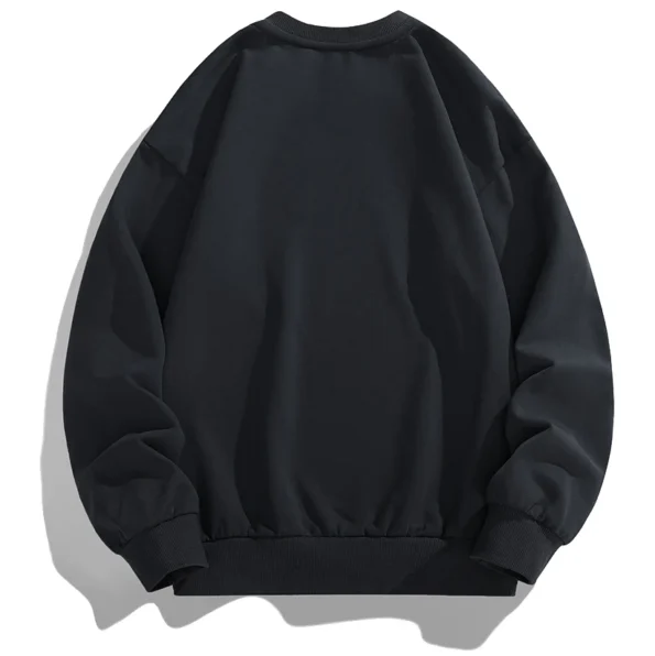 New Crew-Neck Black Sweatshirt Men's Autumn and Winter Long Sleeve