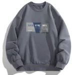 New Crew-Neck Grey Sweatshirt Men's Autumn and Winter Long Sleeve