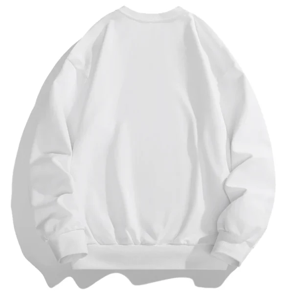 New Crew-Neck White Sweatshirt Men's Autumn and Winter Long Sleeve