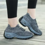 New Grey Color Air Cushion Women’s Shoes Thick Soles Shaking