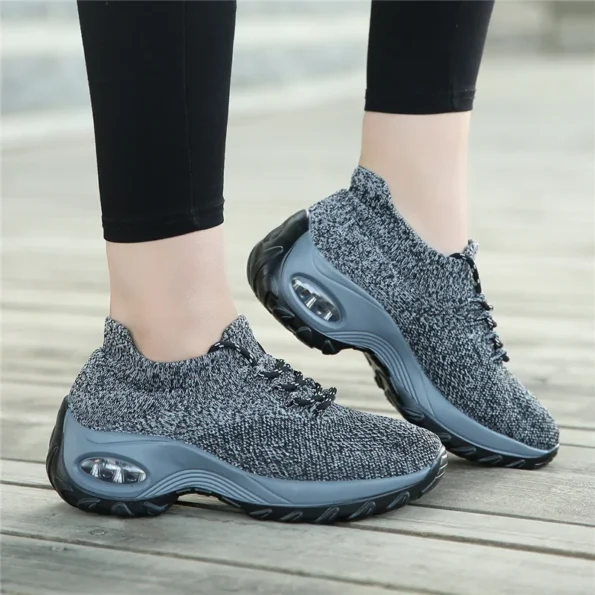 New Grey Color Air Cushion Women's Shoes Thick Soles Shaking 3