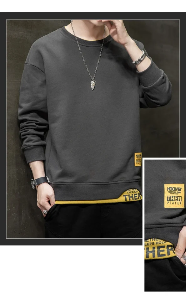 New men's Sweatshirt autumn and winter plus fleece thick loose trend all