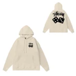 Premium Printed Logo Beige Hoodie for Men