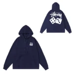 Premium Printed Logo Navy Blue Hoodie