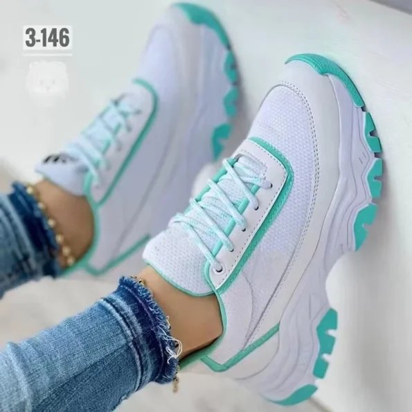 Spring Cross-Border Foreign Trade Single Woven Casual Sports Single Lake Blue Color Women's Shoes