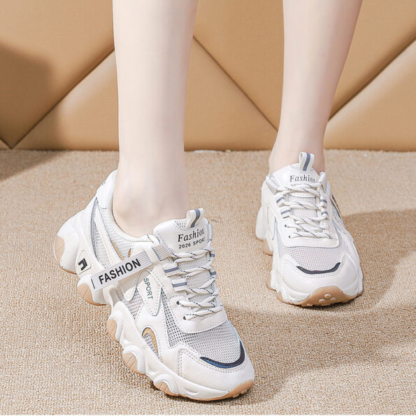 Spring New Breathable Daddy Korean Version Of Sports Beige Women's Shoes