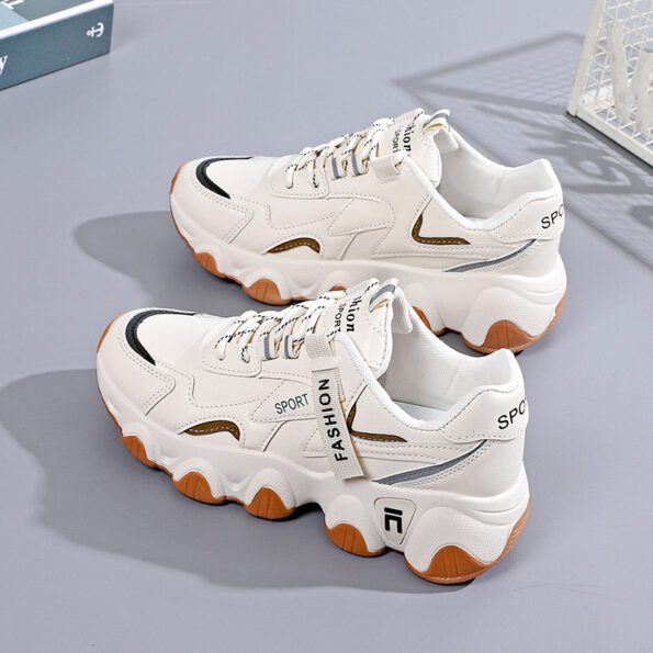 Spring New Breathable Daddy Korean Version Of Sports Beige Women's Shoes