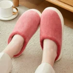 Wool and Thick Cotton Slippers Thick Soled Solid Color Indoor Shoes