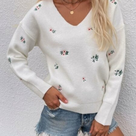 Loose Flower Knit Bottoming for Women