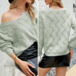 Womens V-Neck Open Knit Outwear