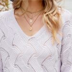 Womens V-Neck Open Knit Outwear