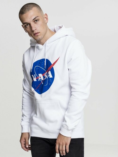 Mens NASA Branded White Hoodie