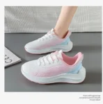 Sneakers Comfortable Thick Soled Travel Live The Same Women’s Pink Color Casual Shoes