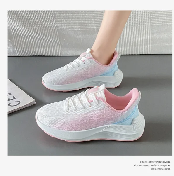 Sneakers Comfortable Thick Soled Travel Live The Same Women's Pink Color Casual Shoes