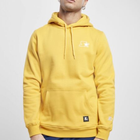 Mens Small Star Logo Yellow Hoodie