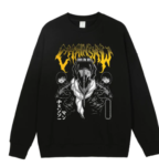 Anime Metal Graphic Men Women Black Sweatshirt