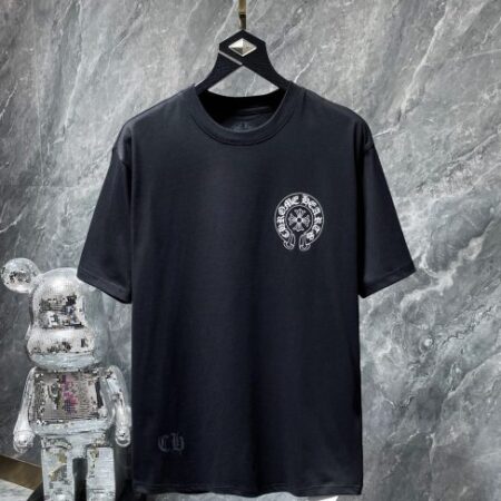 Chrome Hearts Classic Big Horseshoe Short-sleeved Black T-shirt