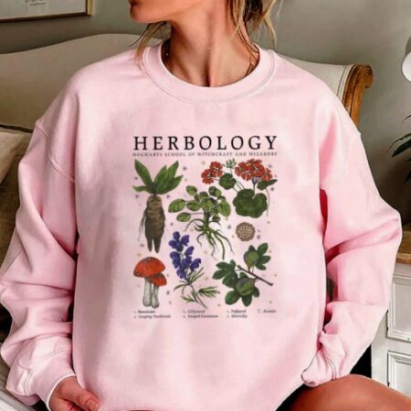 Herbology Plants Magic Men Women Pink Sweatshirt