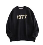 High Quality Men Women Loose Round Neck Pullover Knit Black Sweatshirt