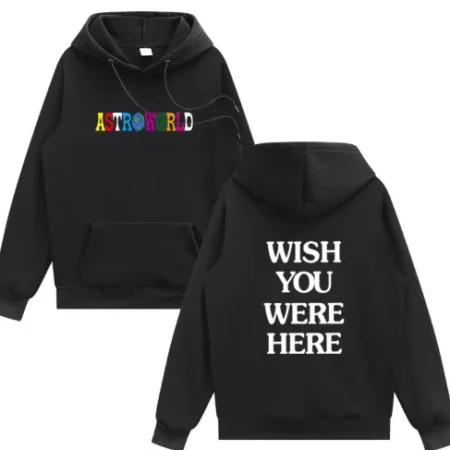 High Quality Printed Rapper Astroworld Logo Black Hoodie For Men