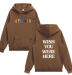 High Quality Printed Rapper Astroworld Logo Brown Hoodie For Men