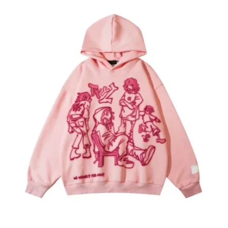 Men’s Comfortable Premium Quality TYZ Pink Hoodie