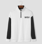 Men's NASA Longsleeve Zipup White Sweatshirt