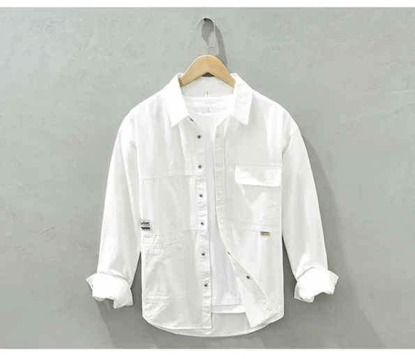 Men's Preppy Trendy Comfortable Blouses Casual White Shirt