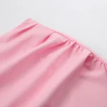 Midi Solid High Waist Ladies Sweat Pink Skirt