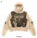 New Casual Letter Explosion Printed Men's Beige hoodie